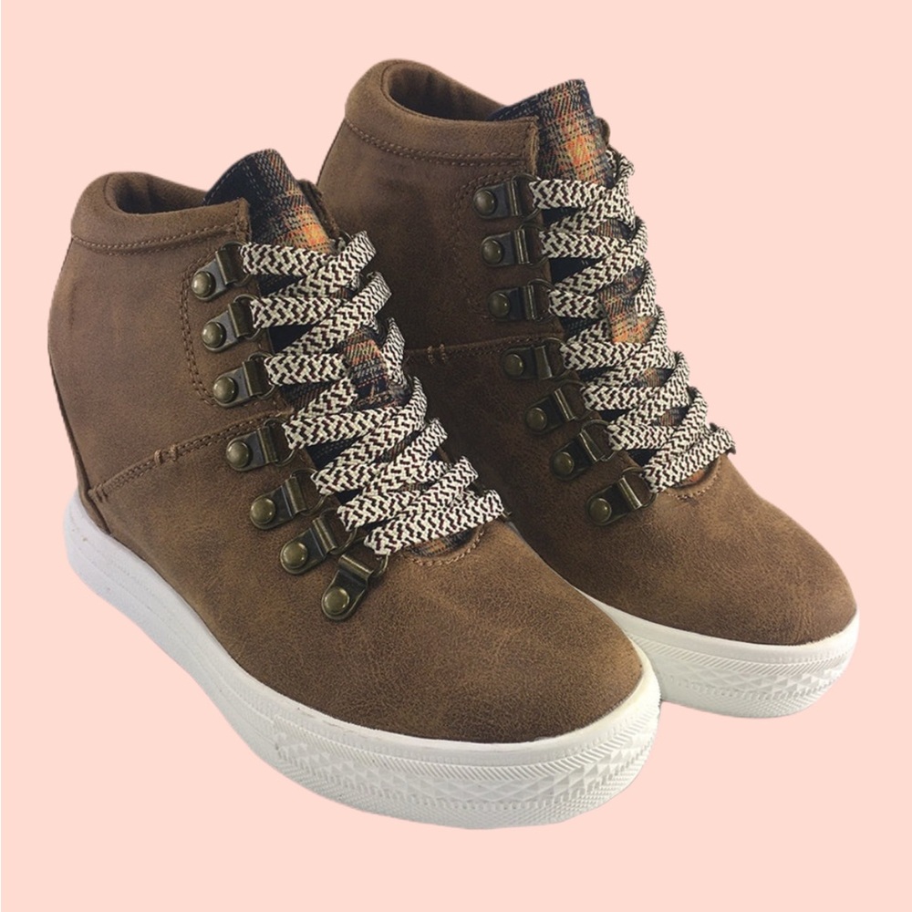 Not Rated Tibi Wedge Sneakers - Tan - Size 9.5